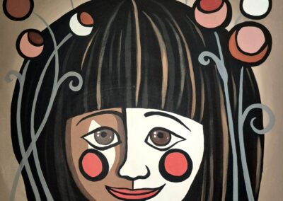 Maalauksessa lähikuva henkilöstä